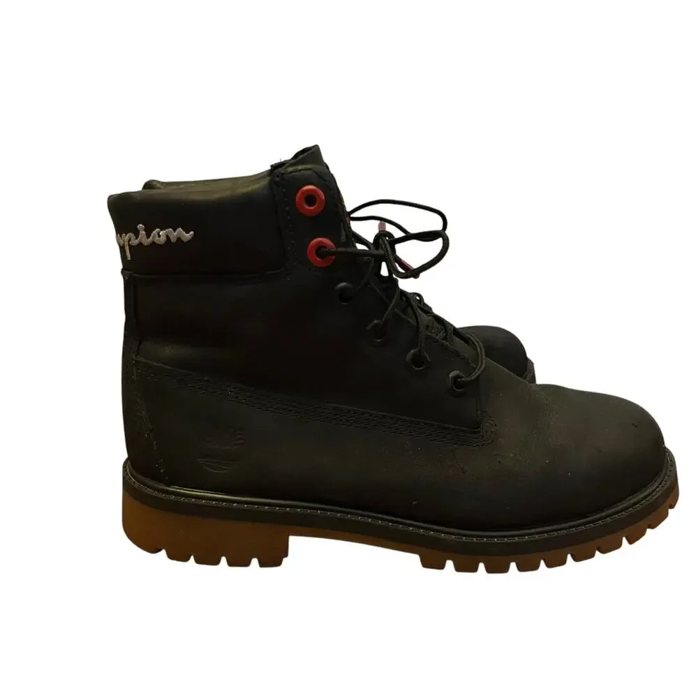 Timberland x Champion Black Boots Utility Winter Shoes Pimaloft Lace Up Size 5.5